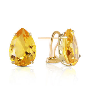 14K. GOLD FRENCH CLIPS EARRING WITH NATURAL CITRINES (Yellow Gold)